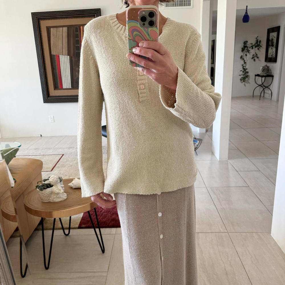 Isabella Bird Cream Knit Sweater Knit Top - Size S